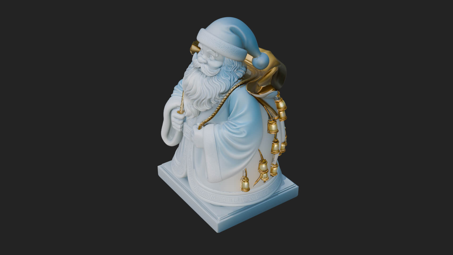 Santa Claus With Gift Sack Statue Design 10 3D Print Model 3D Model