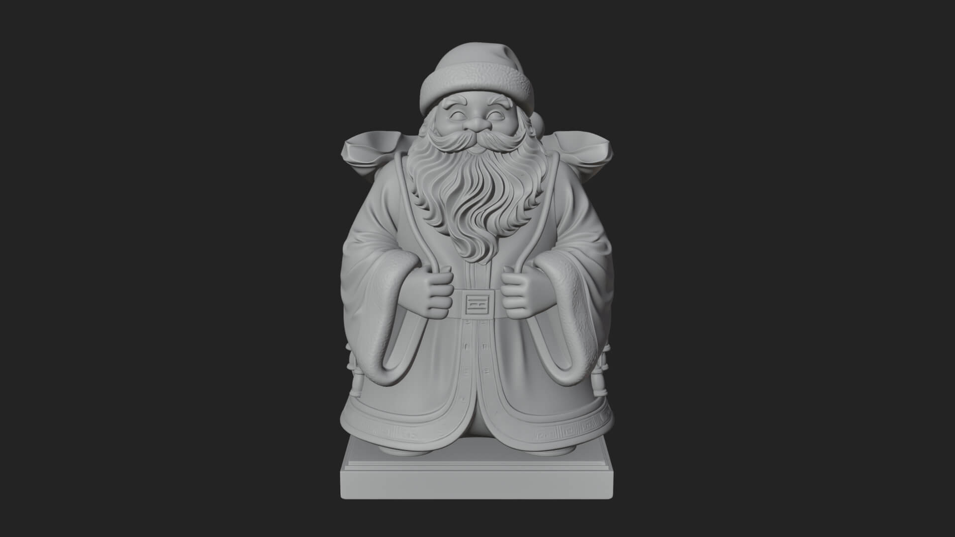 Santa Claus With Gift Sack Statue Design 10 3D Print Model 3D Model