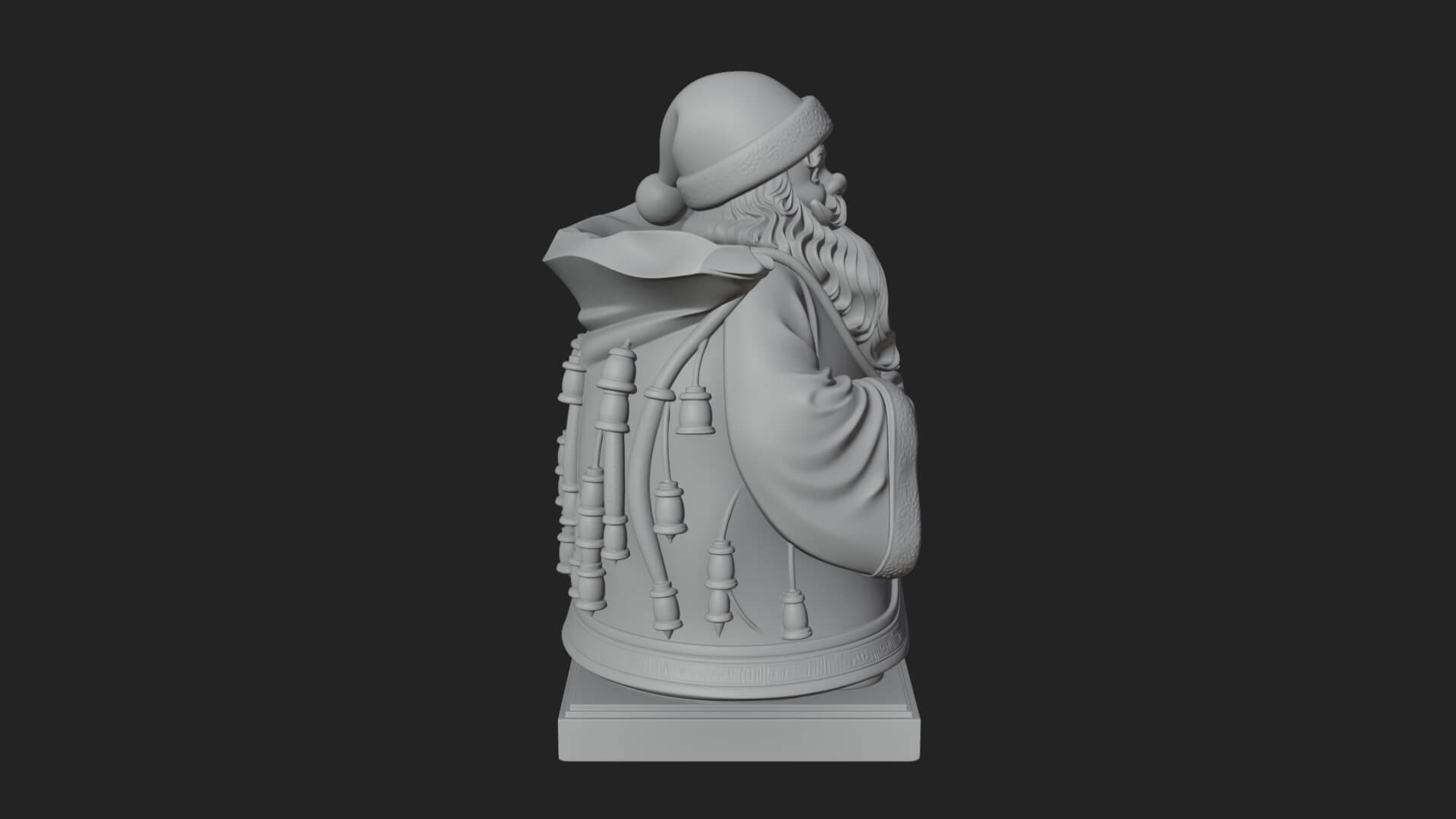 Santa Claus With Gift Sack Statue Design 10 3D Print Model 3D Model