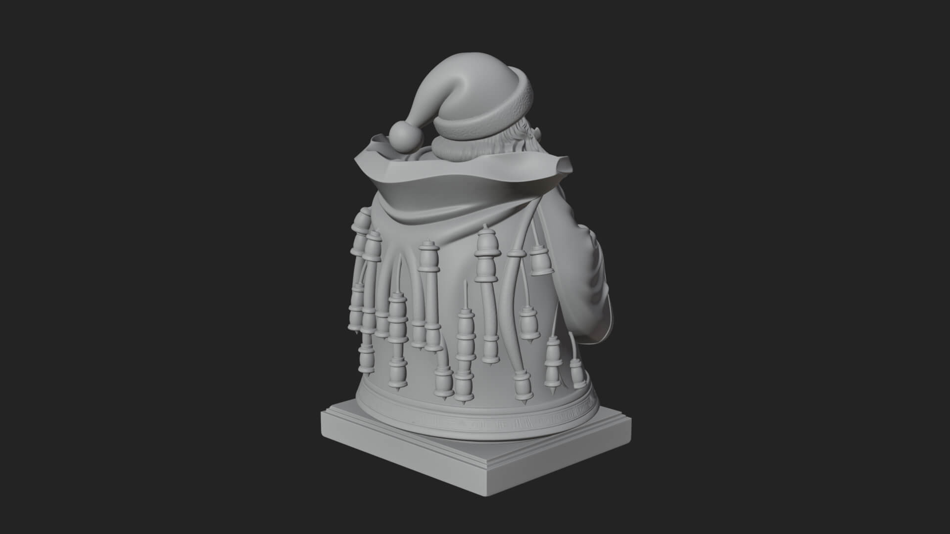 Santa Claus With Gift Sack Statue Design 10 3D Print Model 3D Model