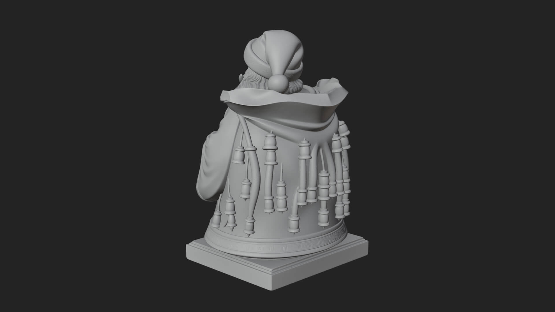 Santa Claus With Gift Sack Statue Design 10 3D Print Model 3D Model