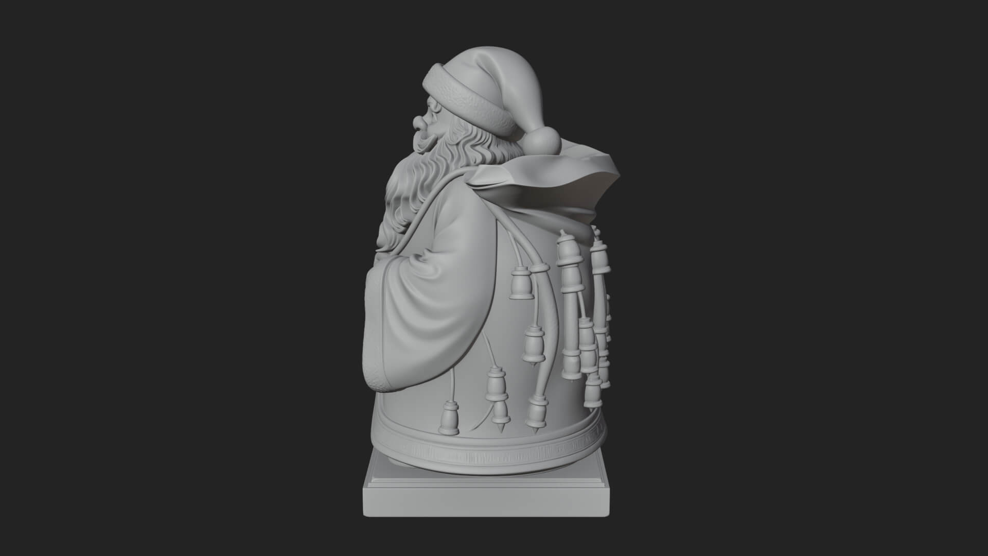 Santa Claus With Gift Sack Statue Design 10 3D Print Model 3D Model