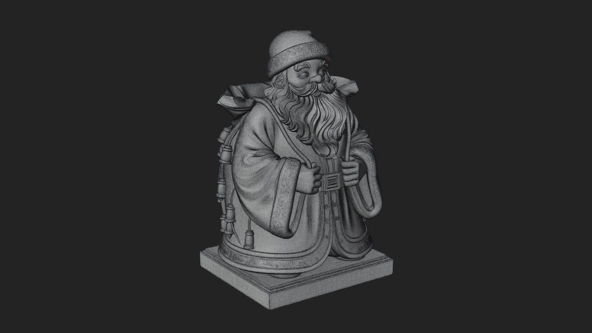 Santa Claus With Gift Sack Statue Design 10 3D Print Model 3D Model