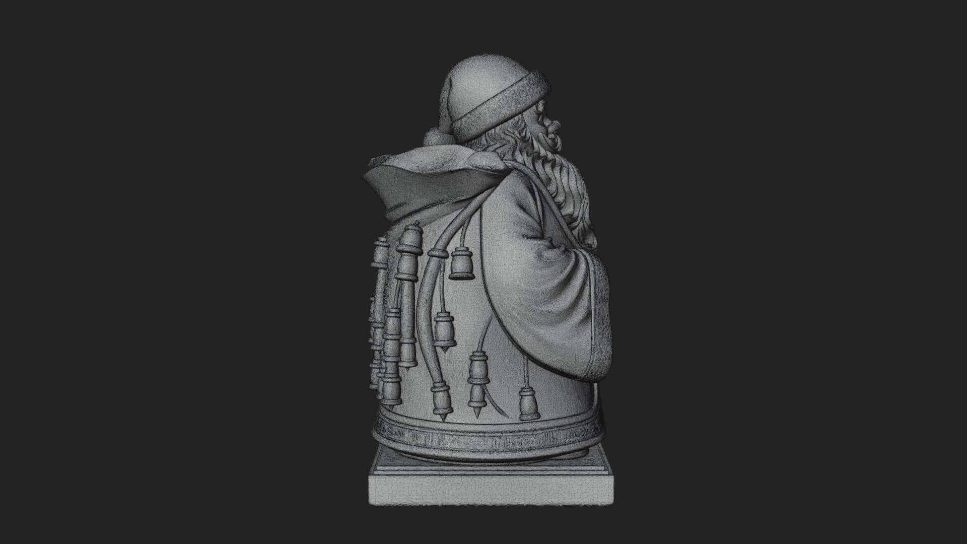 Santa Claus With Gift Sack Statue Design 10 3D Print Model 3D Model