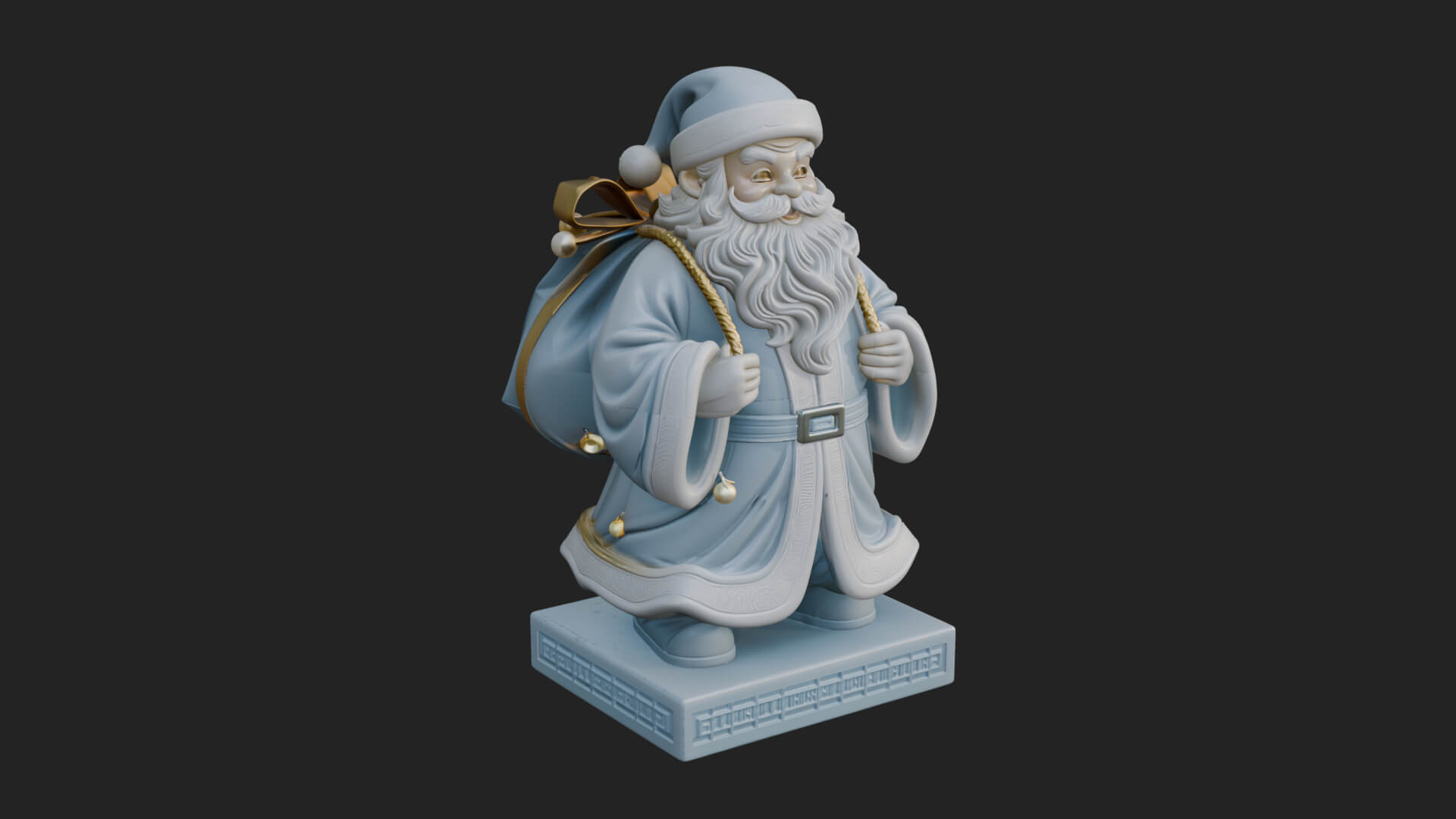 Santa Claus With Gift Sack Statue Design 11 3D Print Model 3D Model