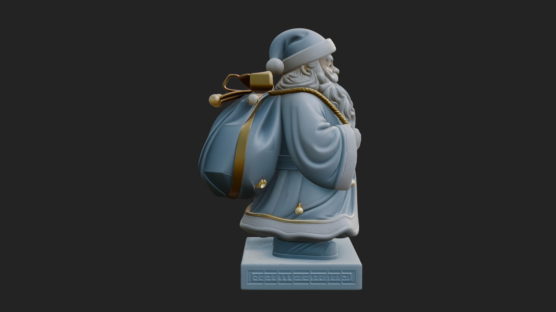Santa Claus With Gift Sack Statue Design 11 3D Print Model 3D Model
