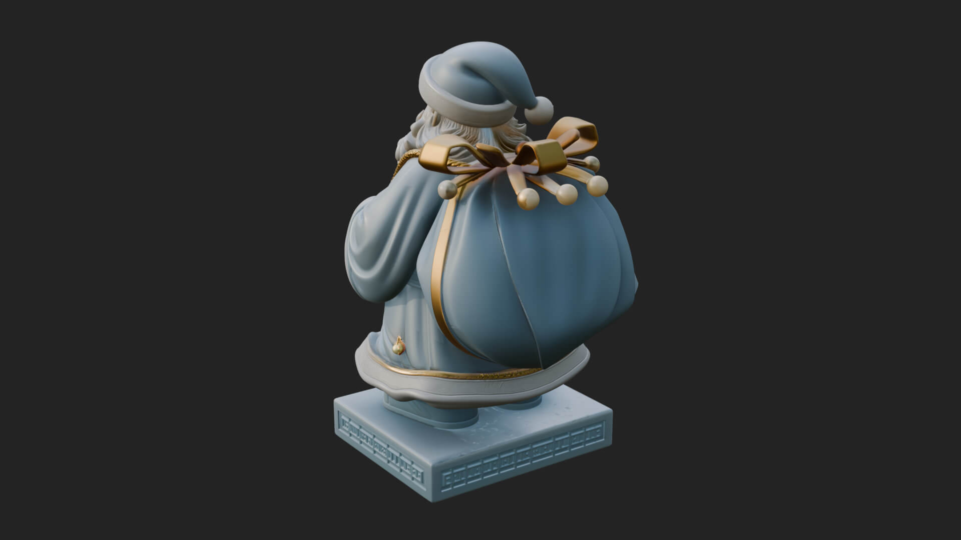 Santa Claus With Gift Sack Statue Design 11 3D Print Model 3D Model