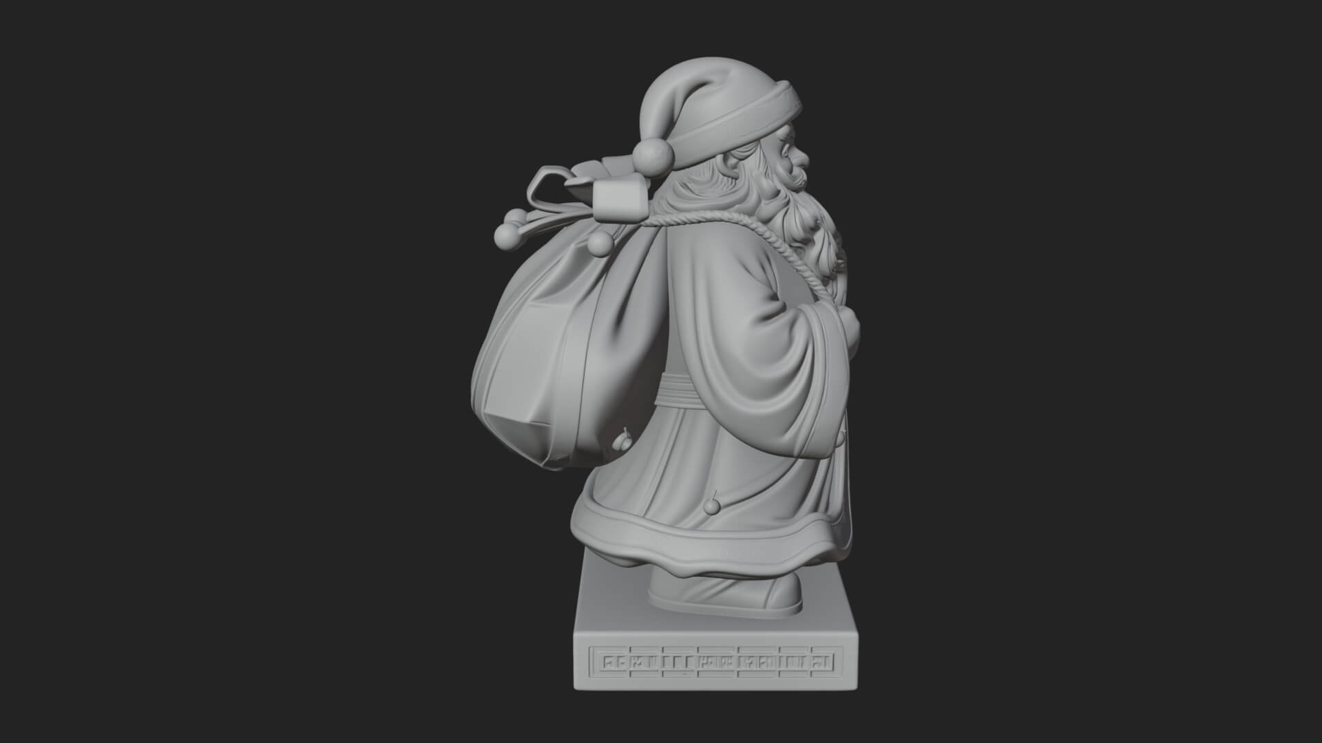 Santa Claus With Gift Sack Statue Design 11 3D Print Model 3D Model
