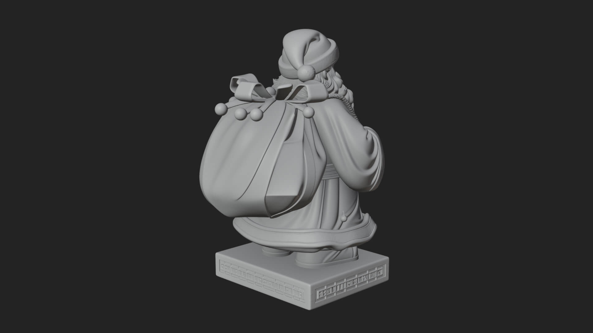 Santa Claus With Gift Sack Statue Design 11 3D Print Model 3D Model