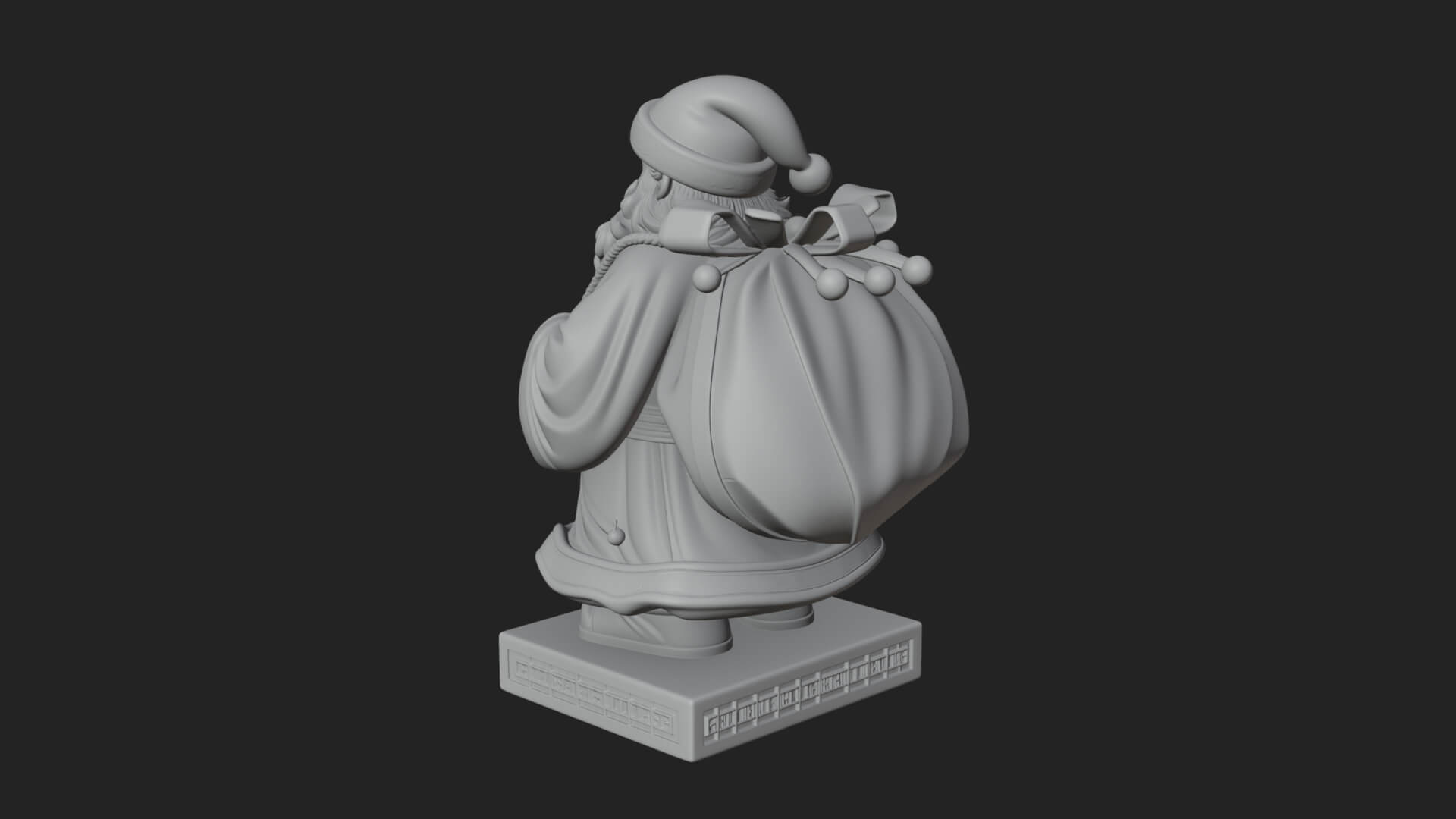 Santa Claus With Gift Sack Statue Design 11 3D Print Model 3D Model