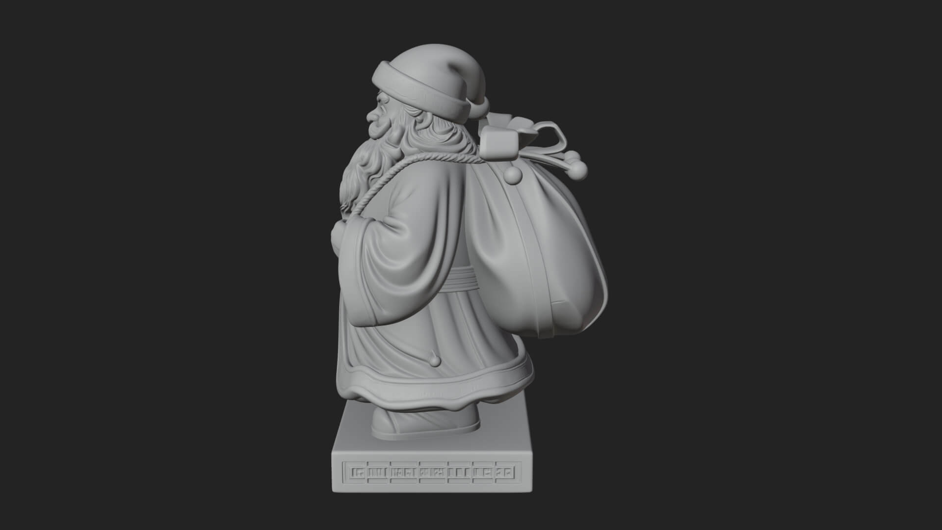 Santa Claus With Gift Sack Statue Design 11 3D Print Model 3D Model