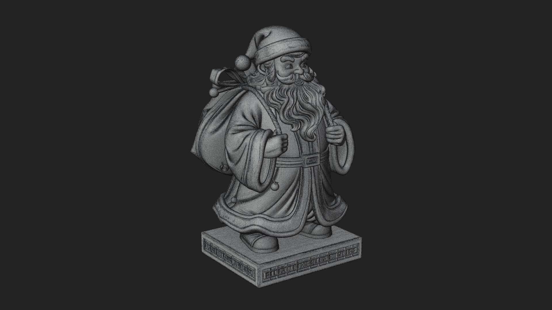 Santa Claus With Gift Sack Statue Design 11 3D Print Model 3D Model