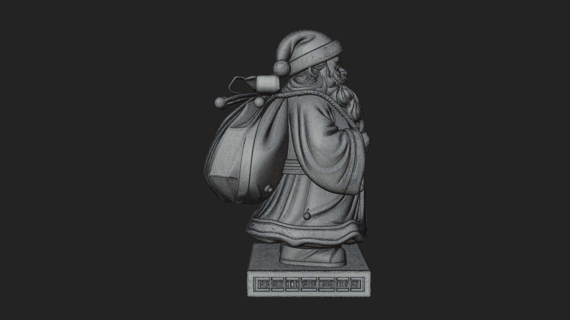 Santa Claus With Gift Sack Statue Design 11 3D Print Model 3D Model