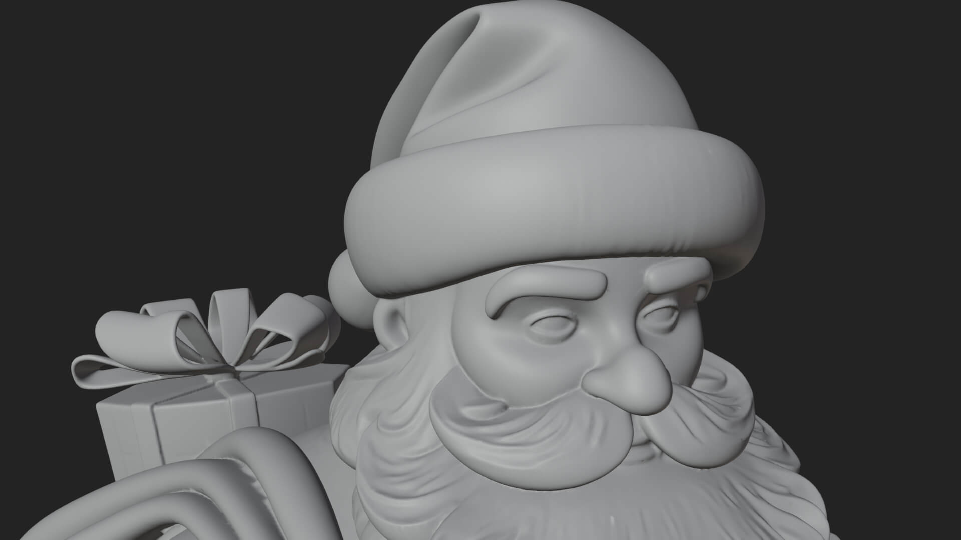 Santa Claus with Gift Sack Statue Design 5 3D Print Model 3D Model