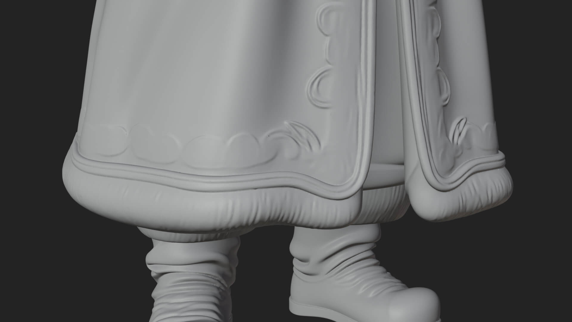 Santa Claus with Gift Sack Statue Design 5 3D Print Model 3D Model
