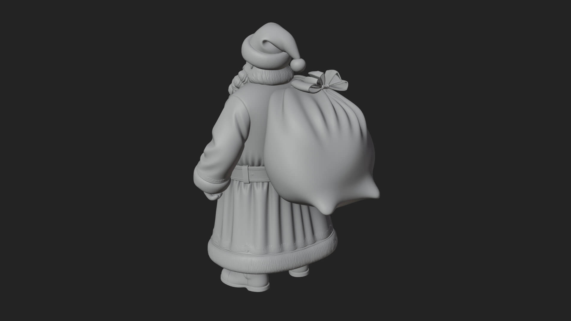 Santa Claus with Gift Sack Statue Design 7 3D Print Model 3D Model