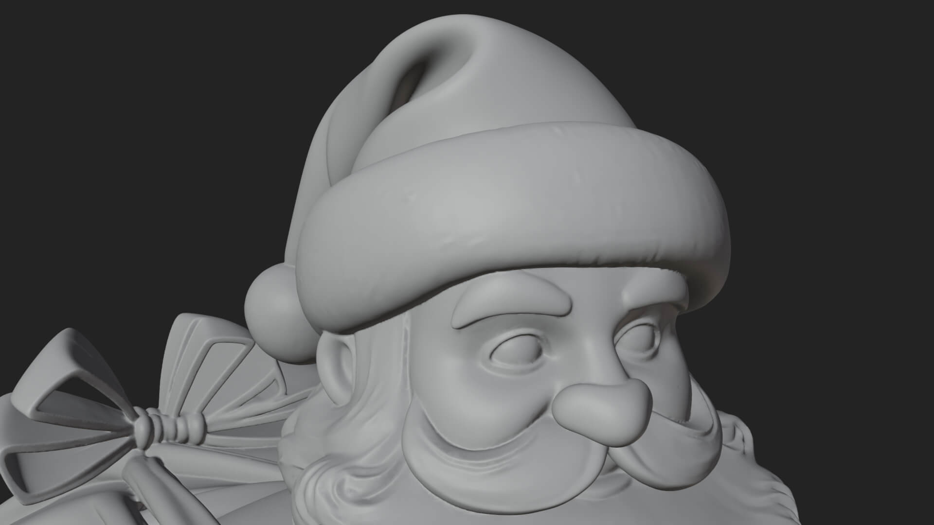 Santa Claus with Gift Sack Statue Design 7 3D Print Model 3D Model