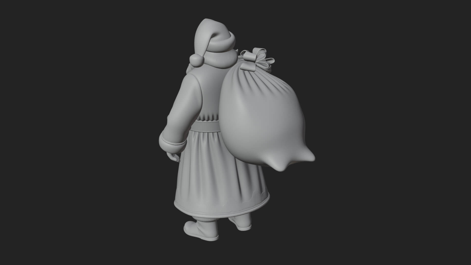 Santa Claus with Gift Sack Statue Design 8 3D Print Model 3D Model