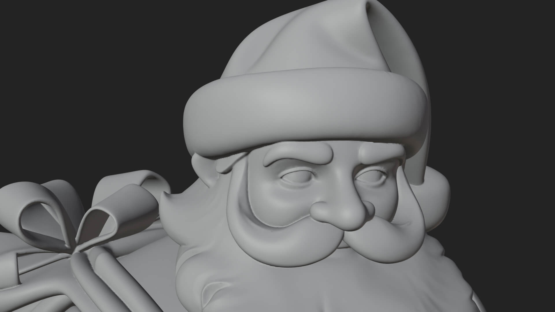 Santa Claus with Gift Sack Statue Design 8 3D Print Model 3D Model