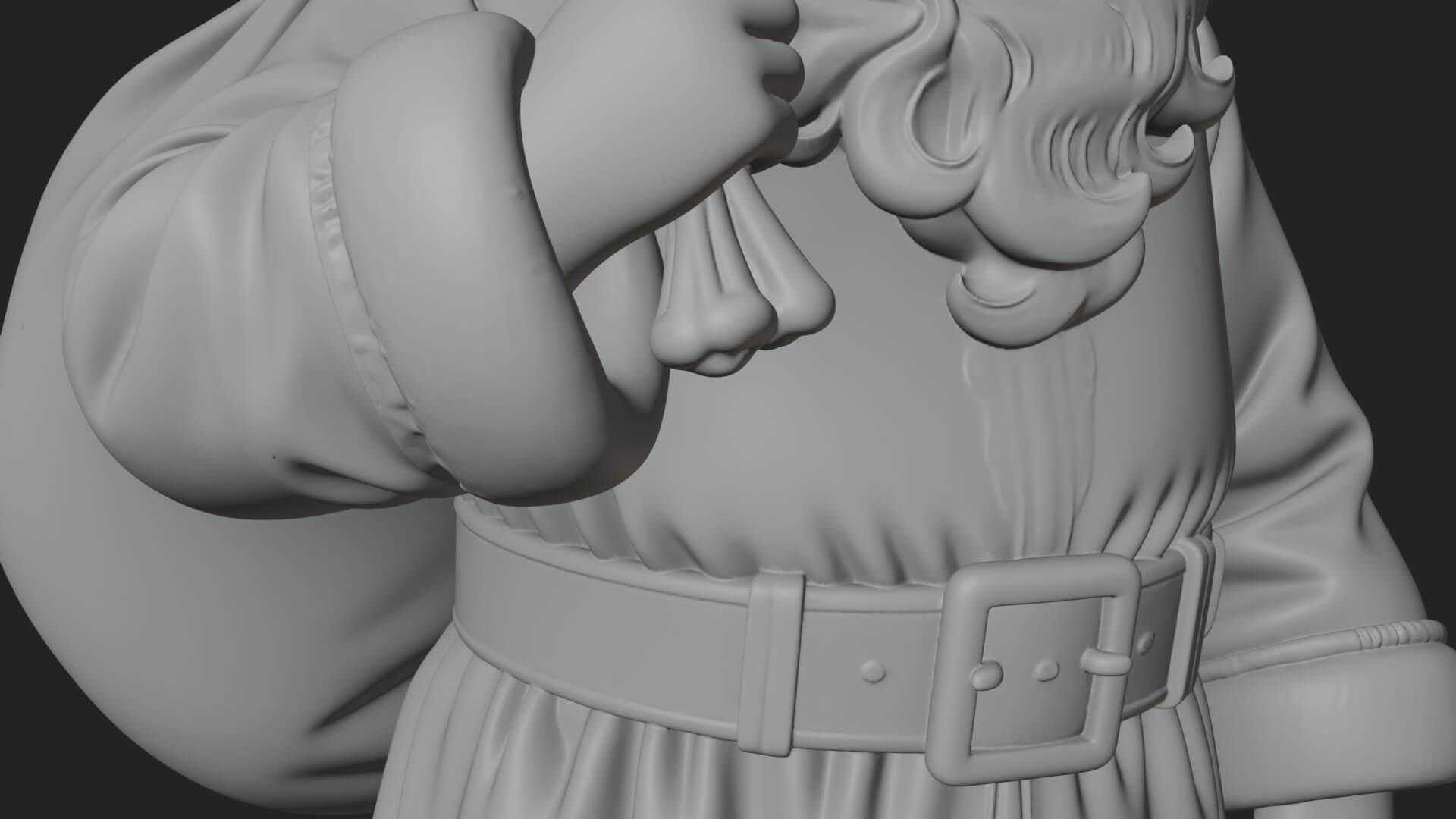 Santa Claus with Gift Sack Statue Design 8 3D Print Model 3D Model