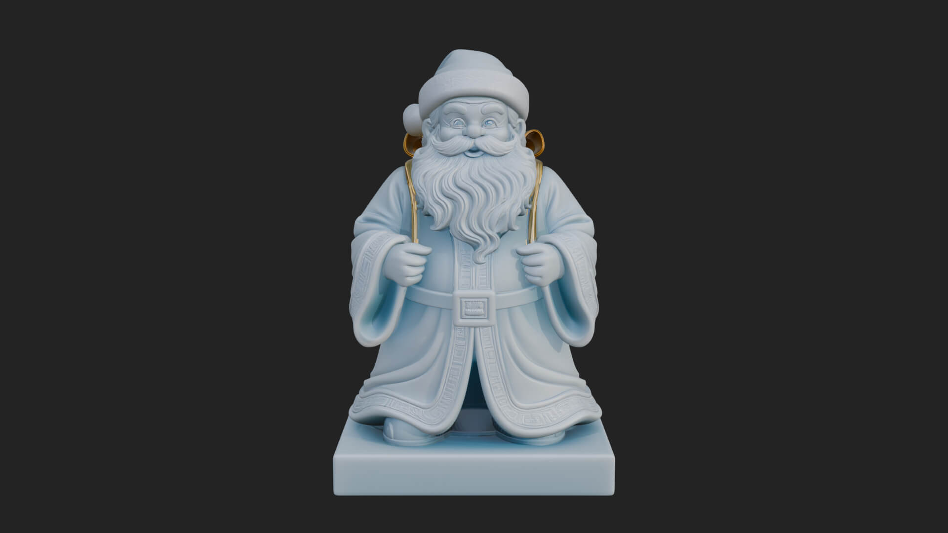 Santa Claus with Gift Sack Statue Design 9 3D Print Model 3D Model
