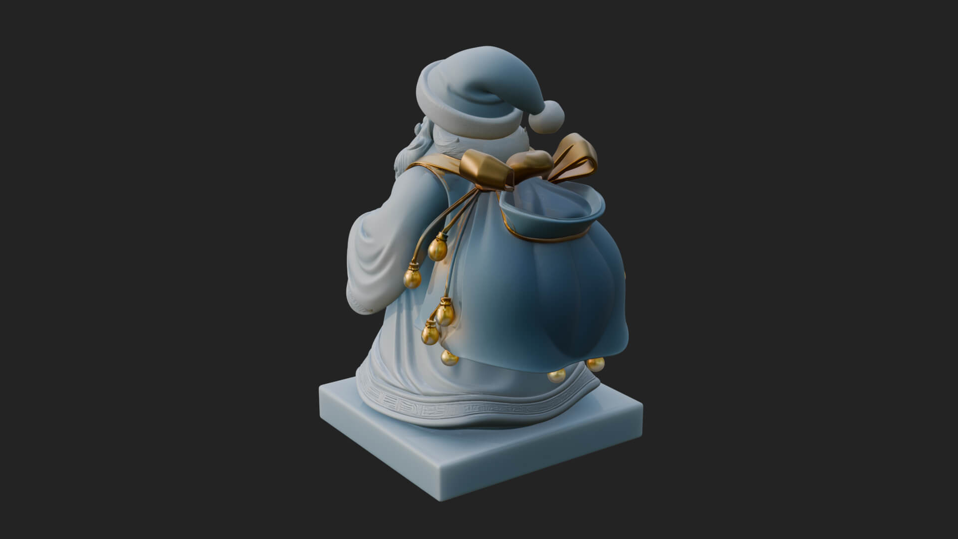 Santa Claus with Gift Sack Statue Design 9 3D Print Model 3D Model