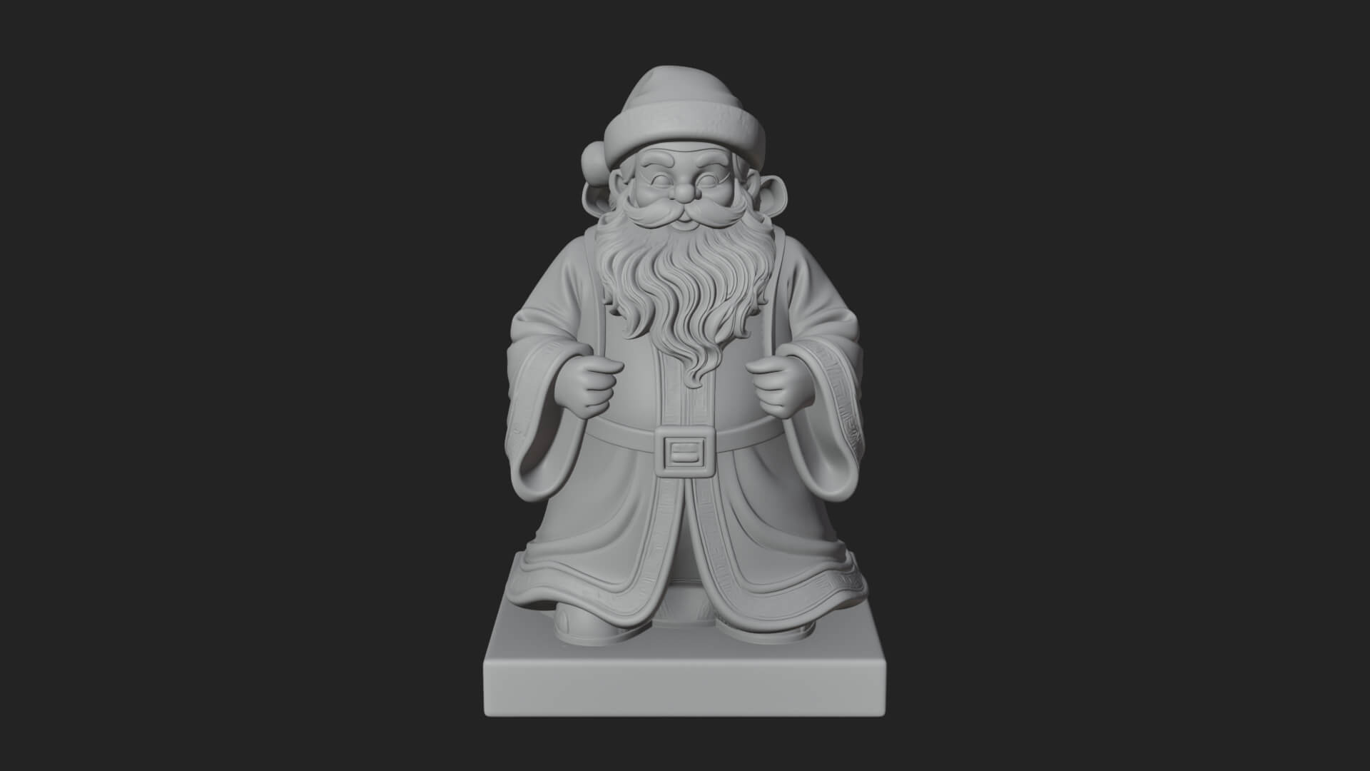 Santa Claus with Gift Sack Statue Design 9 3D Print Model 3D Model