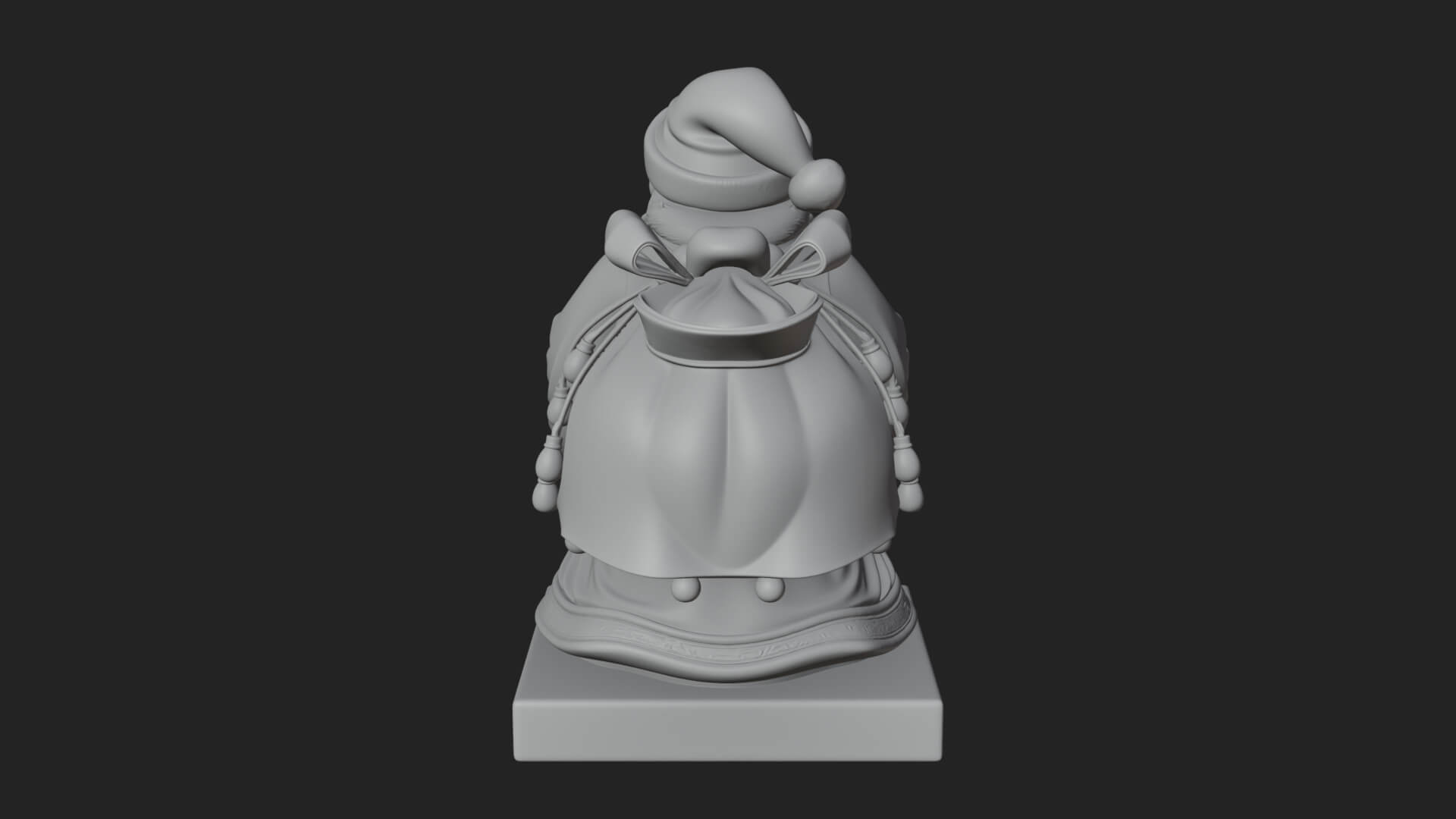 Santa Claus with Gift Sack Statue Design 9 3D Print Model 3D Model