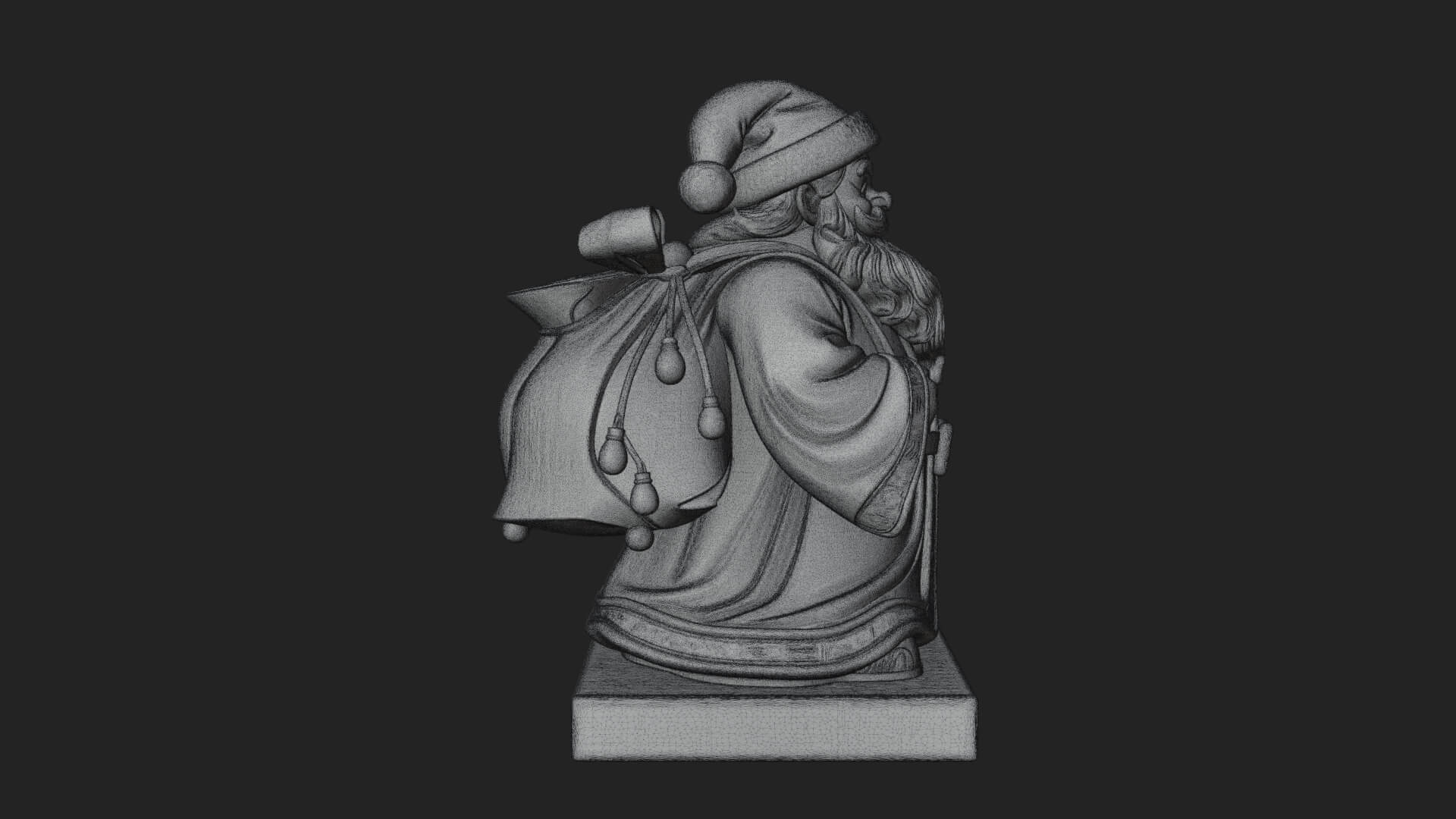 Santa Claus with Gift Sack Statue Design 9 3D Print Model 3D Model
