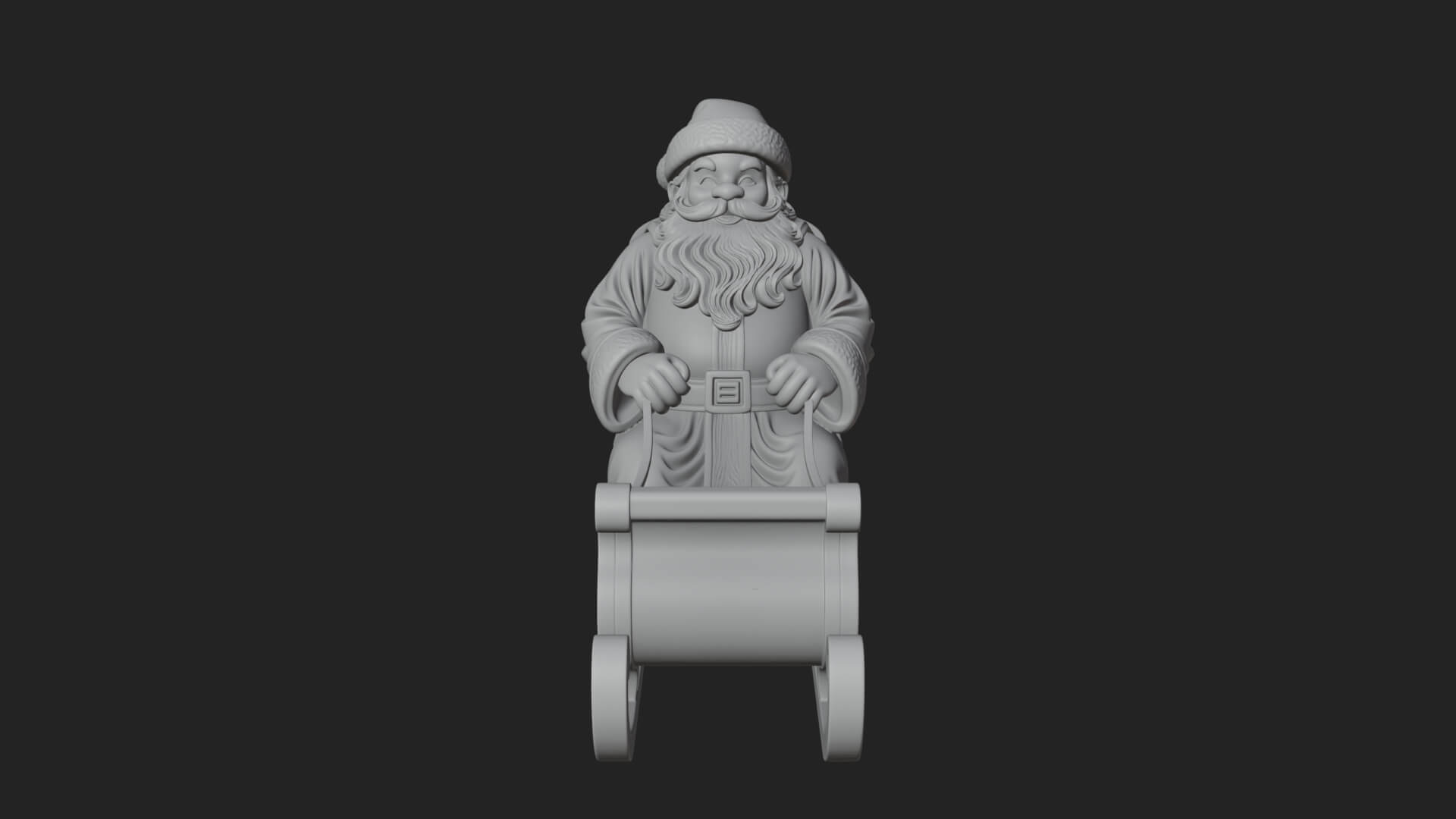 Santa in Sleigh Statue Design 1 3D Print Model 3D Model