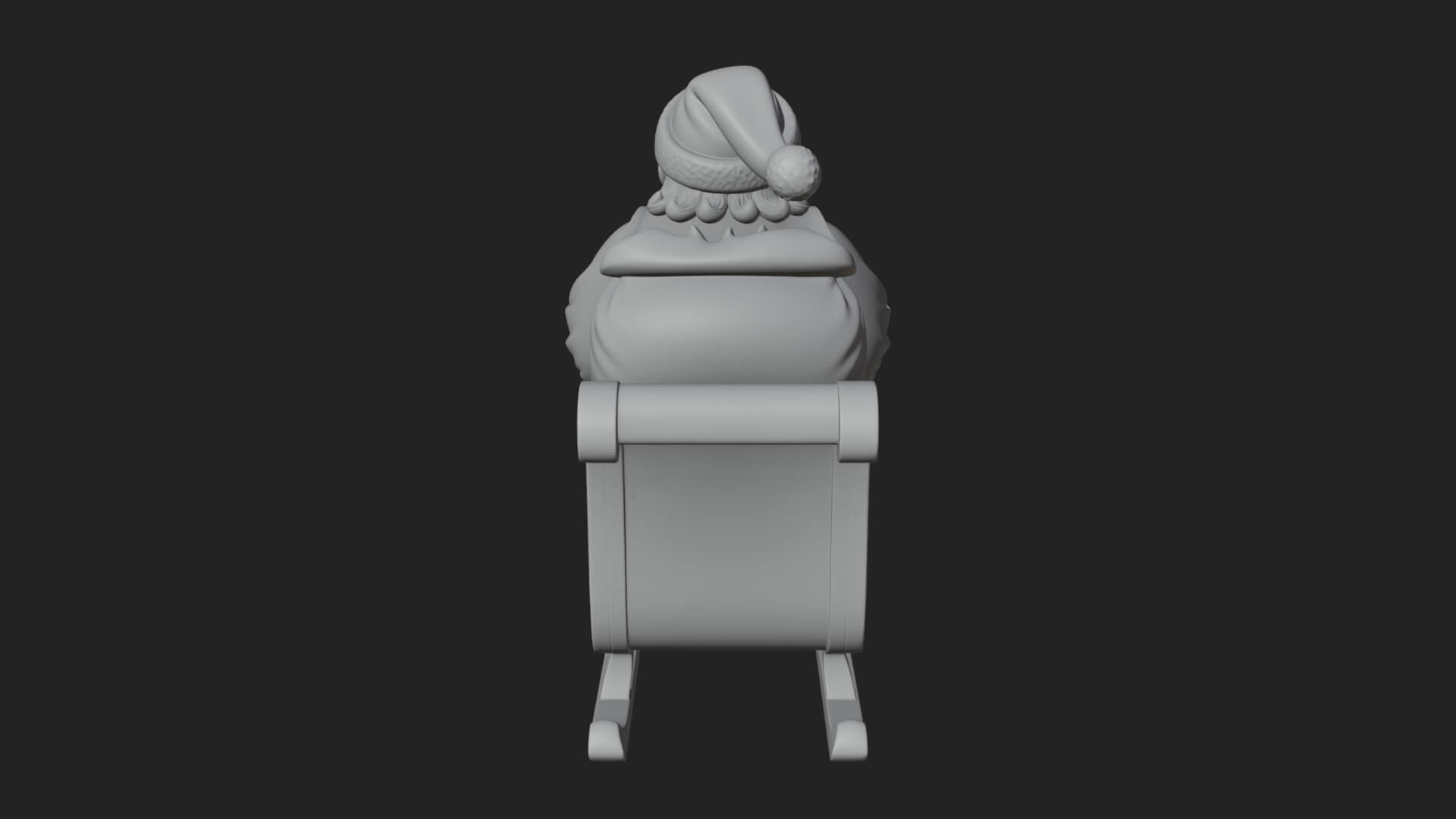 Santa in Sleigh Statue Design 1 3D Print Model 3D Model