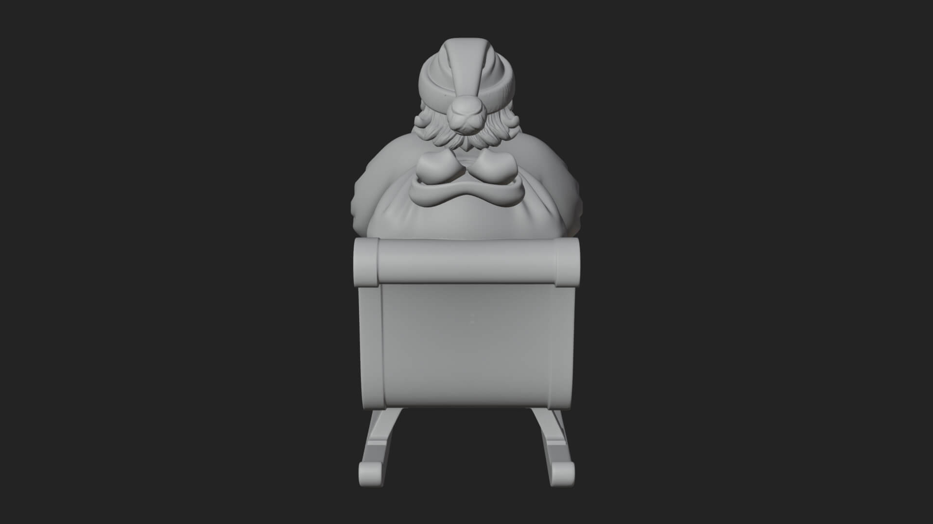 Santa in Sleigh Statue Design 2 3D Print Model 3D Model