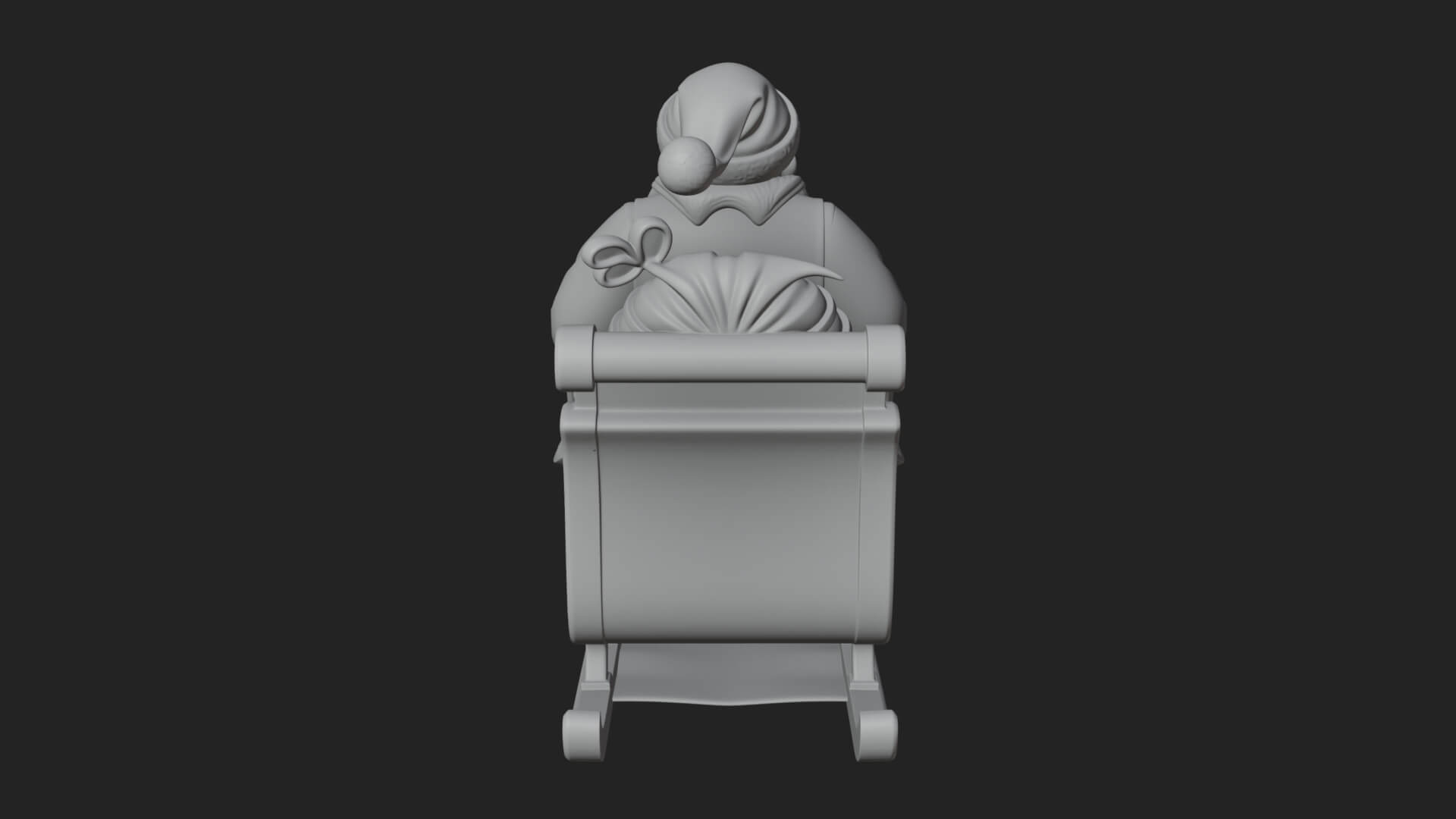 Santa in Sleigh Statue Design 3 3D Print Model 3D Model