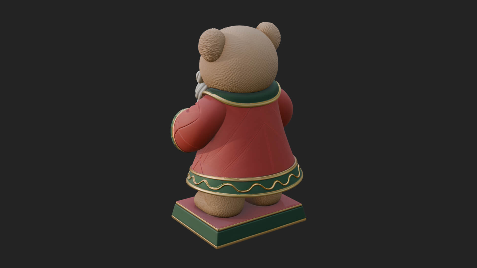 Santa Robe Teddy Bear Statue Design 1 3D Print Model 3D Model