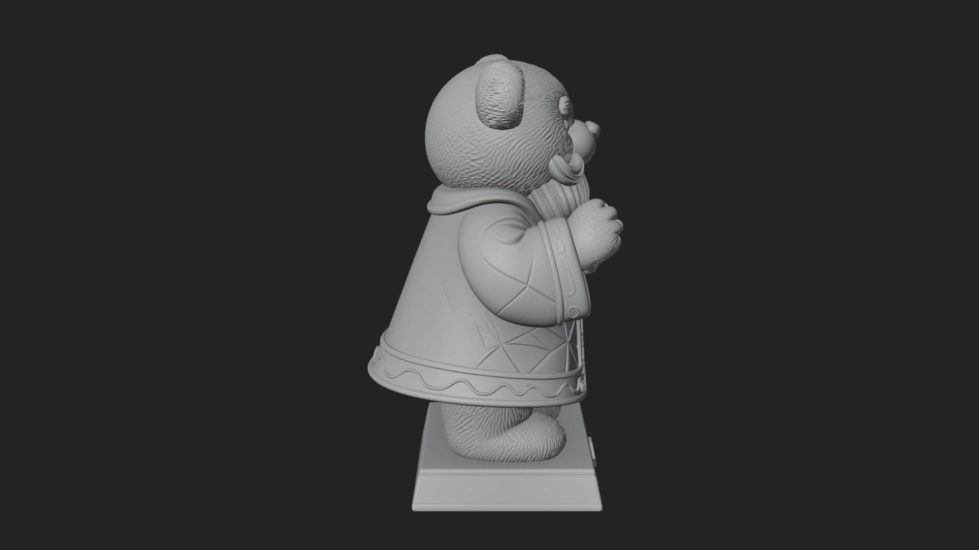 Santa Robe Teddy Bear Statue Design 1 3D Print Model 3D Model