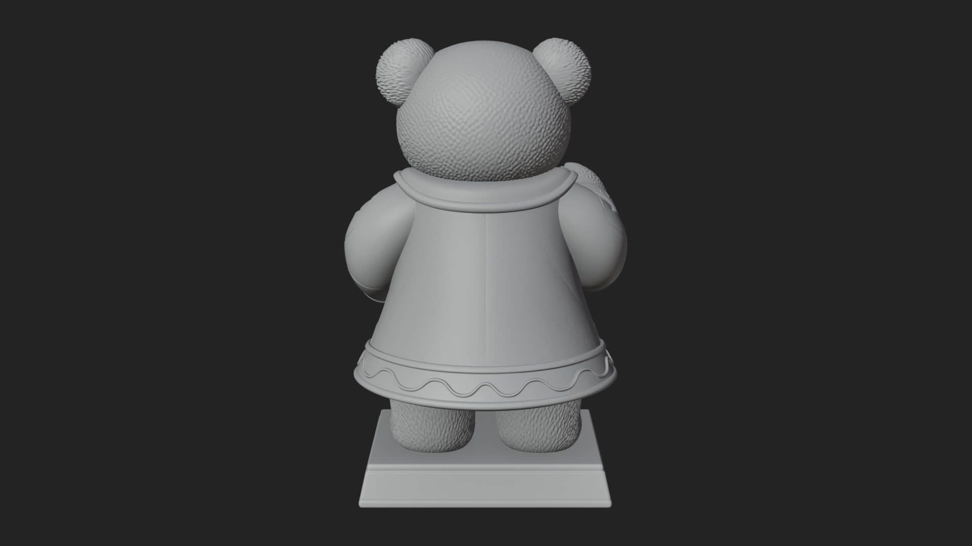 Santa Robe Teddy Bear Statue Design 1 3D Print Model 3D Model
