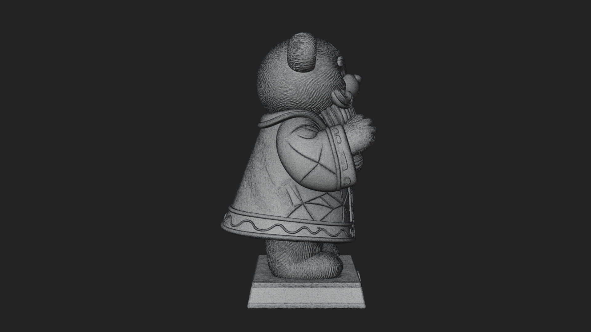 Santa Robe Teddy Bear Statue Design 1 3D Print Model 3D Model