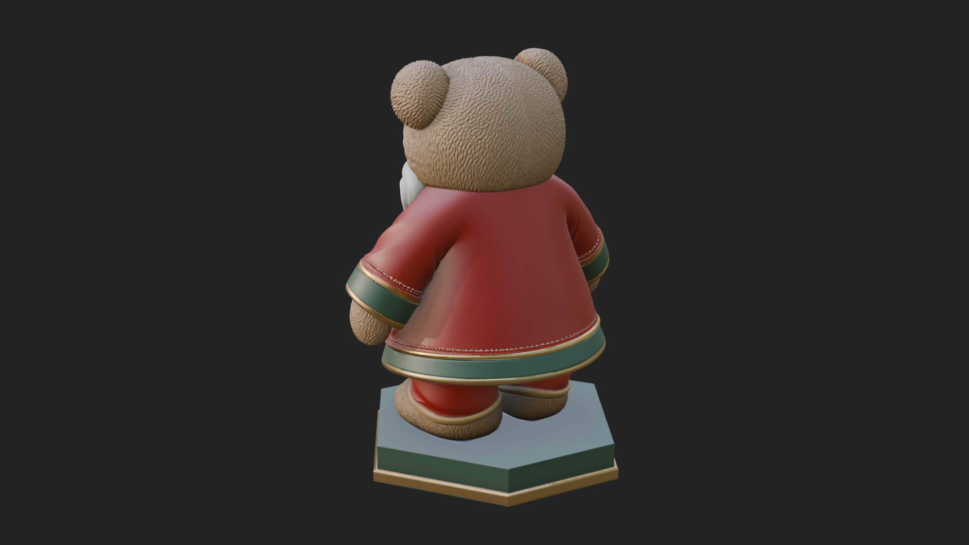 Santa Robe Teddy Bear Statue Design 2 3D Print Model 3D Model