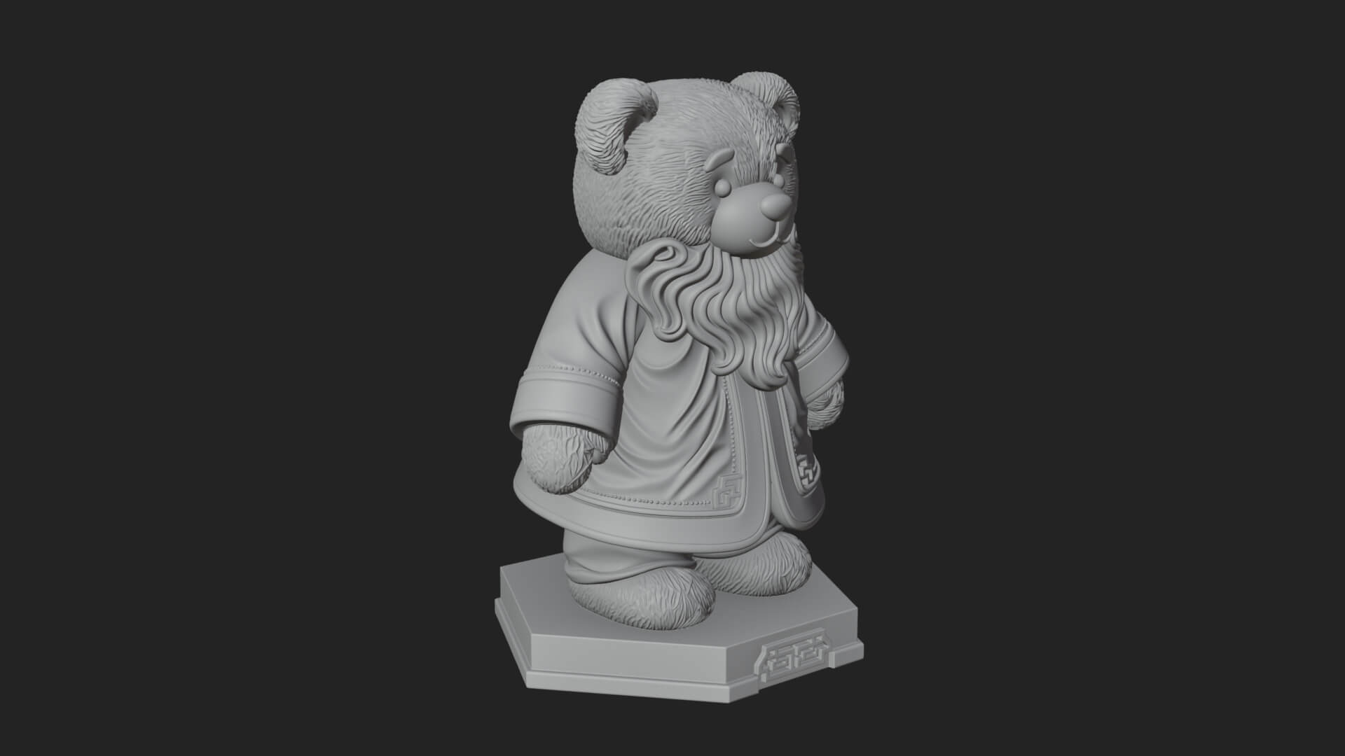 Santa Robe Teddy Bear Statue Design 2 3D Print Model 3D Model