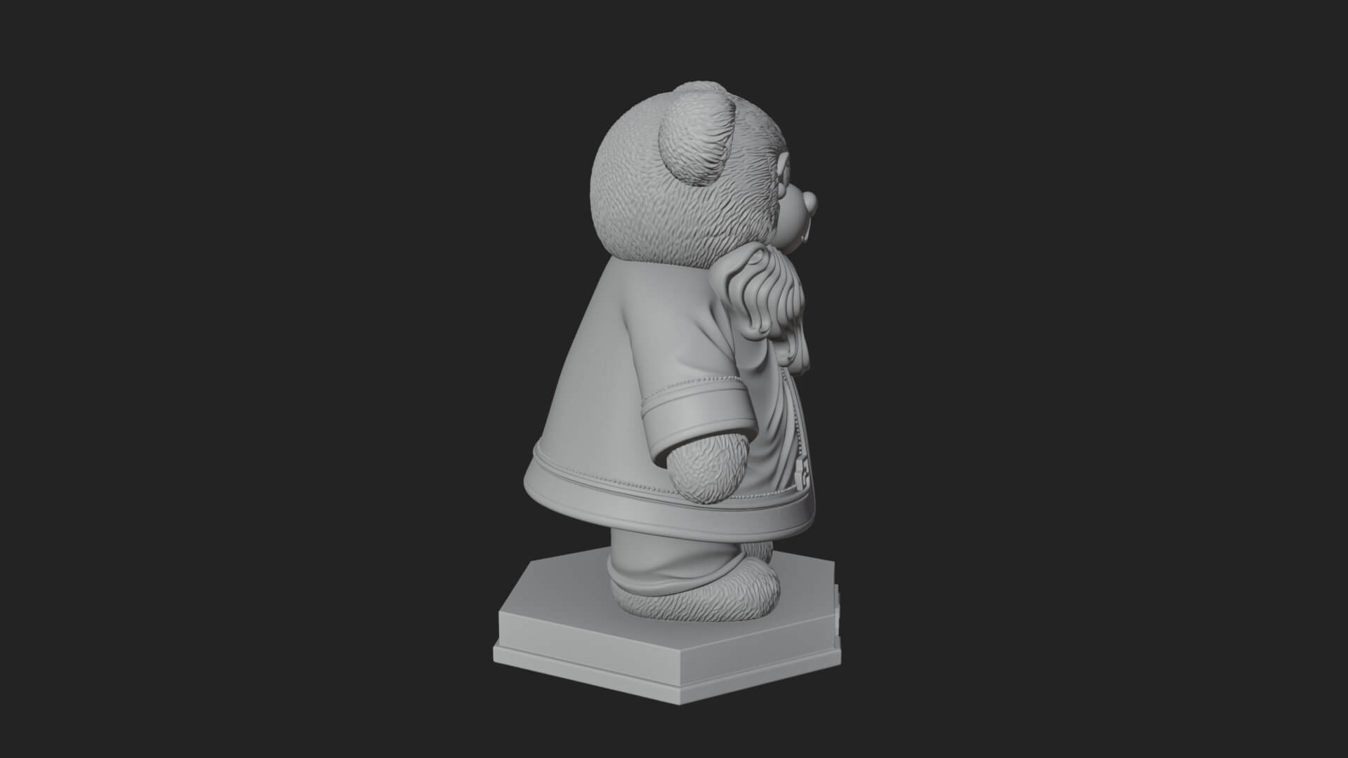 Santa Robe Teddy Bear Statue Design 2 3D Print Model 3D Model