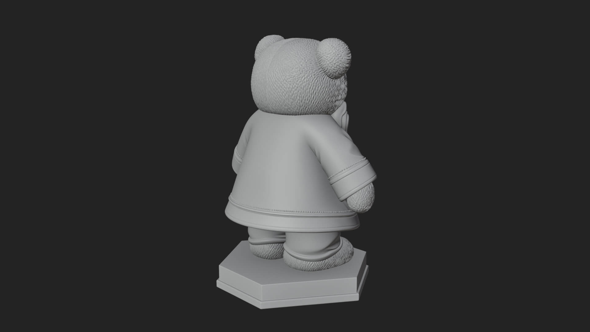 Santa Robe Teddy Bear Statue Design 2 3D Print Model 3D Model