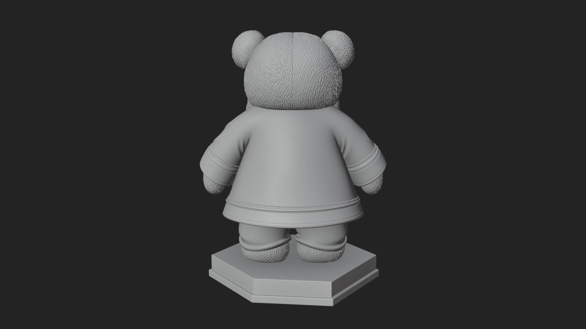 Santa Robe Teddy Bear Statue Design 2 3D Print Model 3D Model