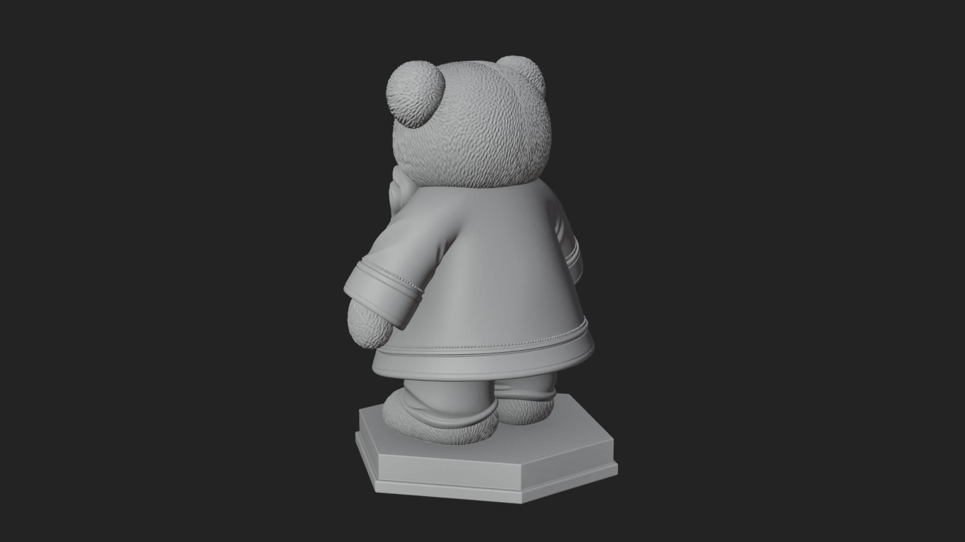 Santa Robe Teddy Bear Statue Design 2 3D Print Model 3D Model