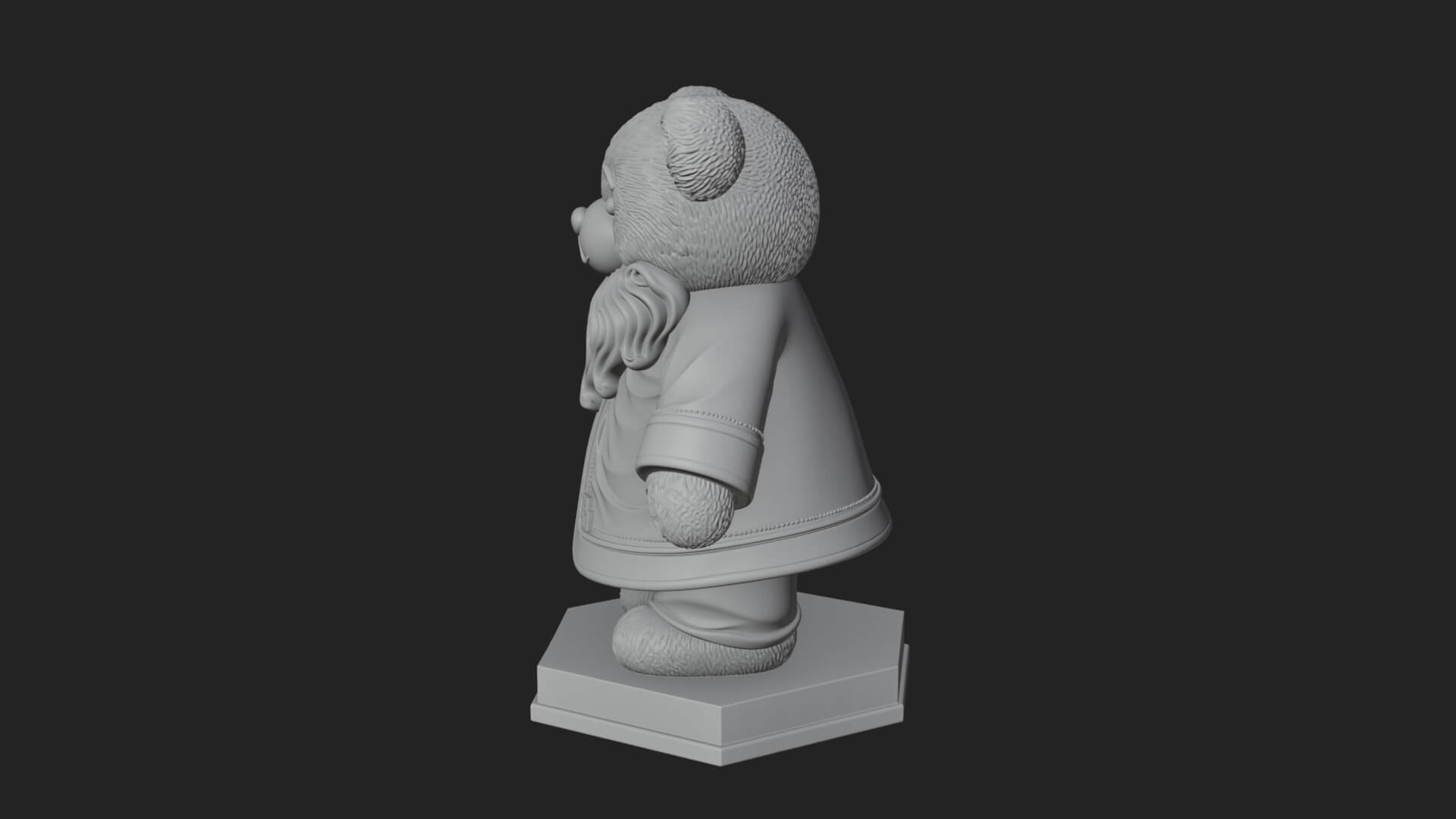 Santa Robe Teddy Bear Statue Design 2 3D Print Model 3D Model