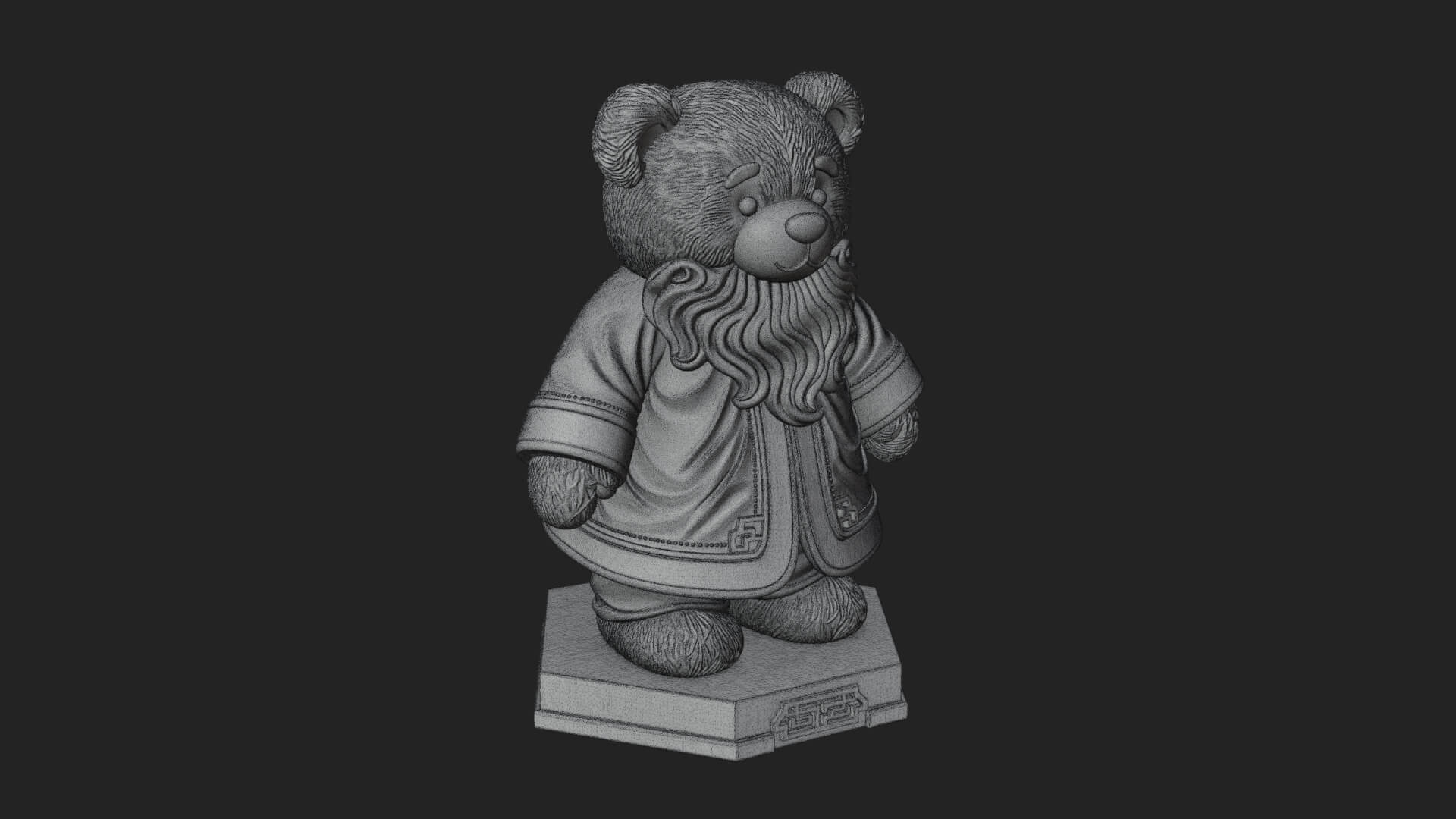 Santa Robe Teddy Bear Statue Design 2 3D Print Model 3D Model