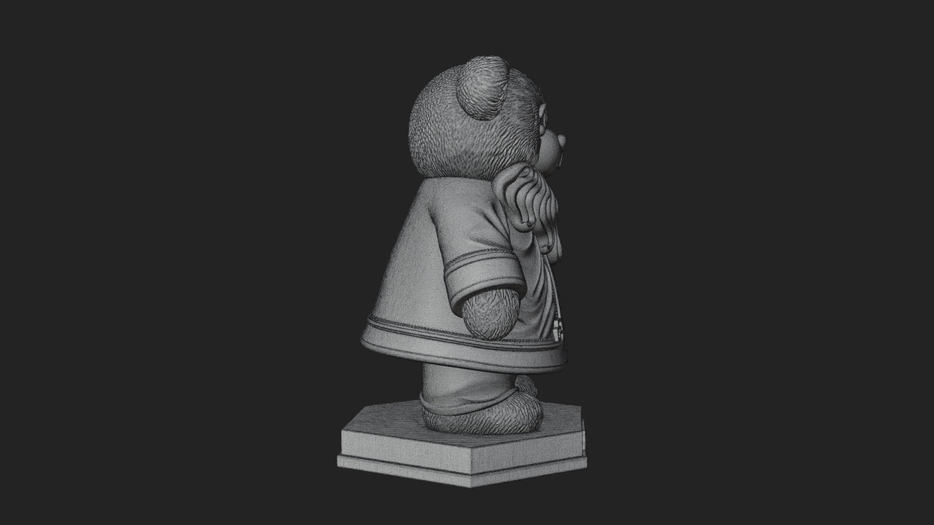 Santa Robe Teddy Bear Statue Design 2 3D Print Model 3D Model