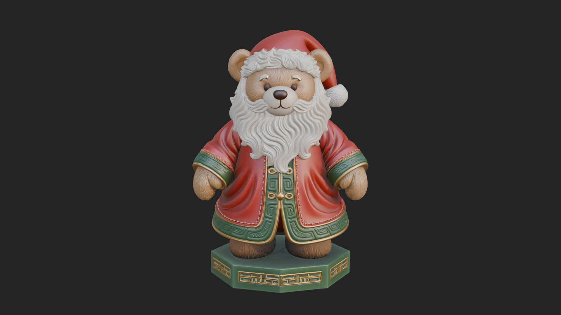Santa Robe Teddy Bear Statue Design 3 3d Print Model 3D Model