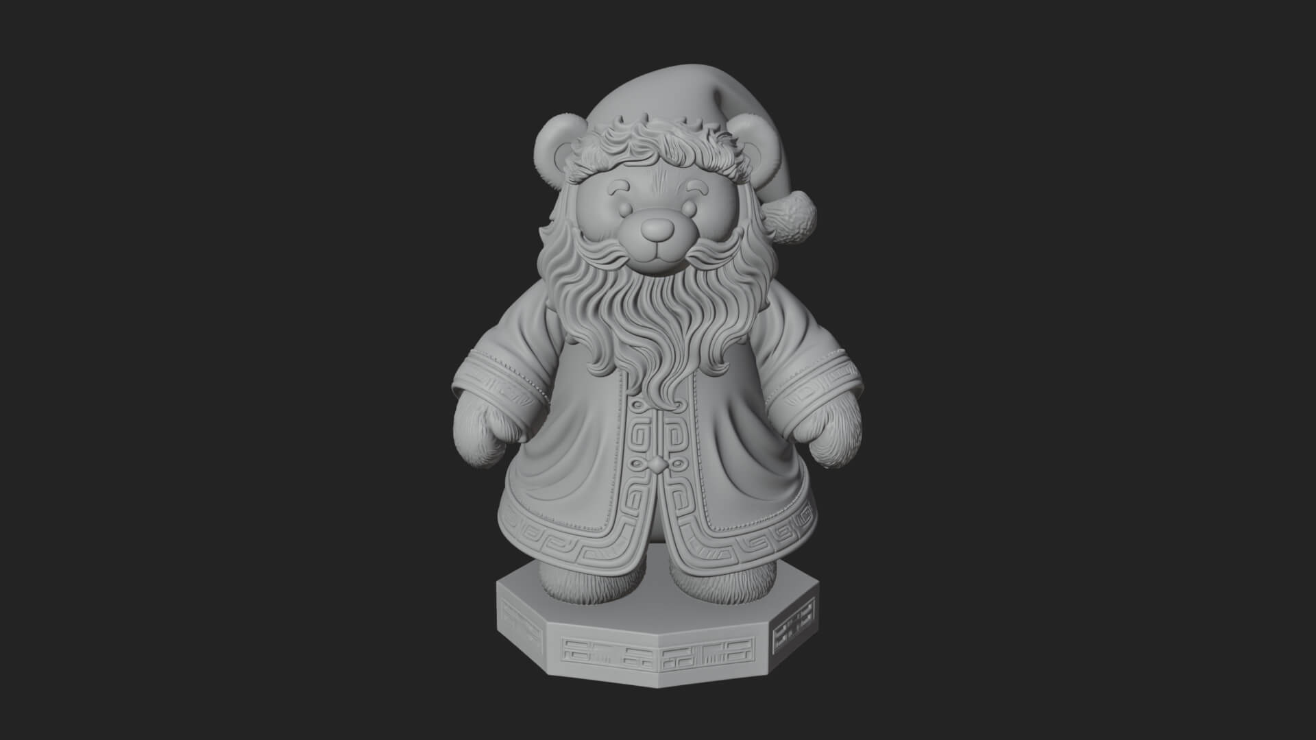 Santa Robe Teddy Bear Statue Design 3 3d Print Model 3D Model