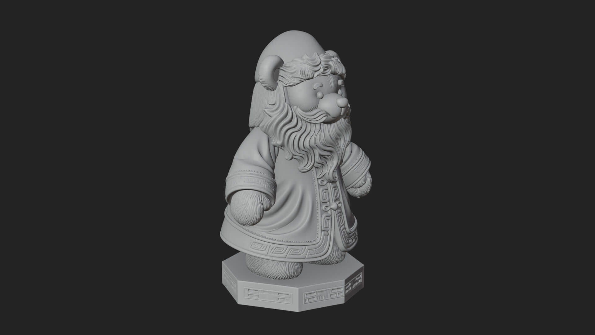 Santa Robe Teddy Bear Statue Design 3 3d Print Model 3D Model