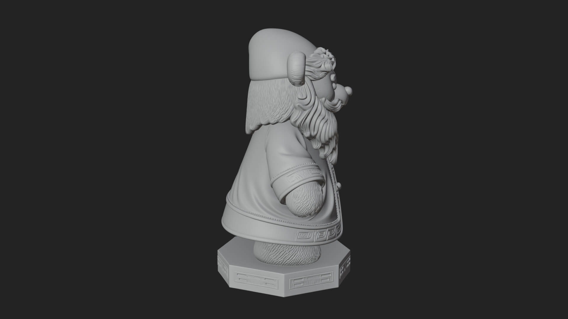 Santa Robe Teddy Bear Statue Design 3 3d Print Model 3D Model